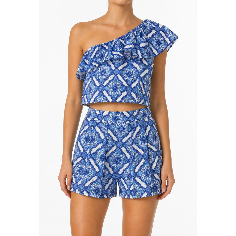 Francesca's Mi Ami Blue Medallion Two Piece Set XS/S